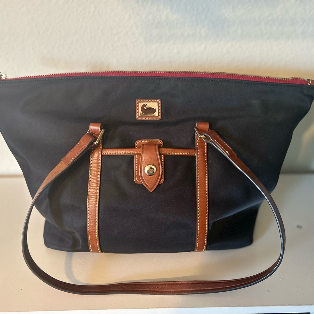 Dooney & Bourke Wayfarer Zip Tote Blue and Tan Classic - Picture 2 of 15